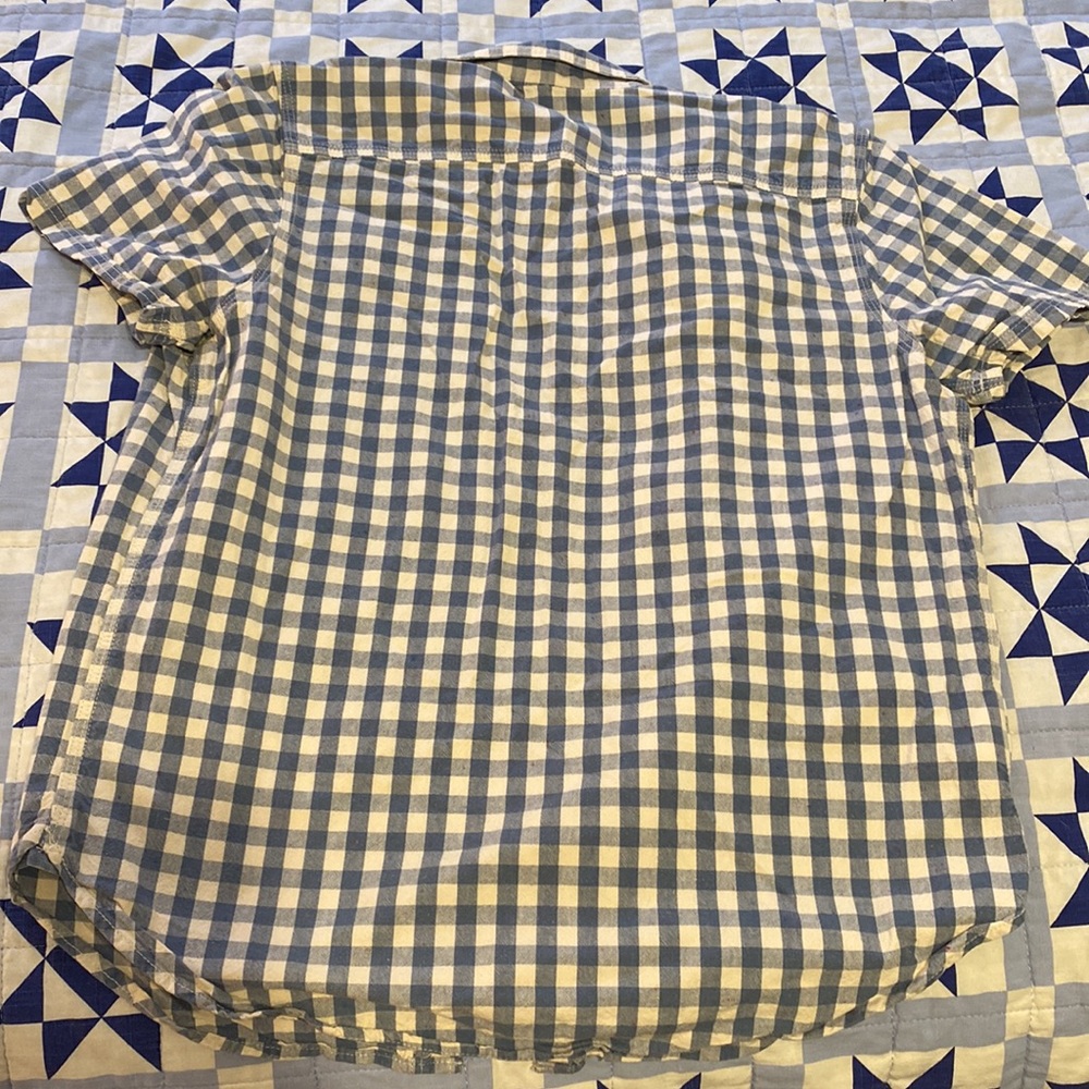 Checkered Patterned, Button Down, Casual, V Cute - image 2